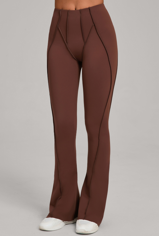 Wide Leg Tight Brushed Hip Lifting Yoga Bell Bottom Pants Dance High Waist Bootcut Casual Sports Pants