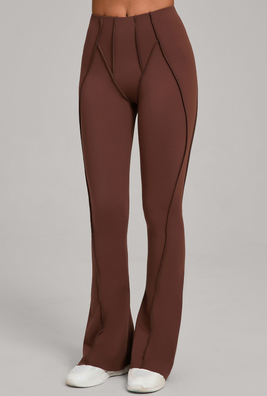 Wide Leg Tight Brushed Hip Lifting Yoga Bell Bottom Pants Dance High Waist Bootcut Casual Sports Pants