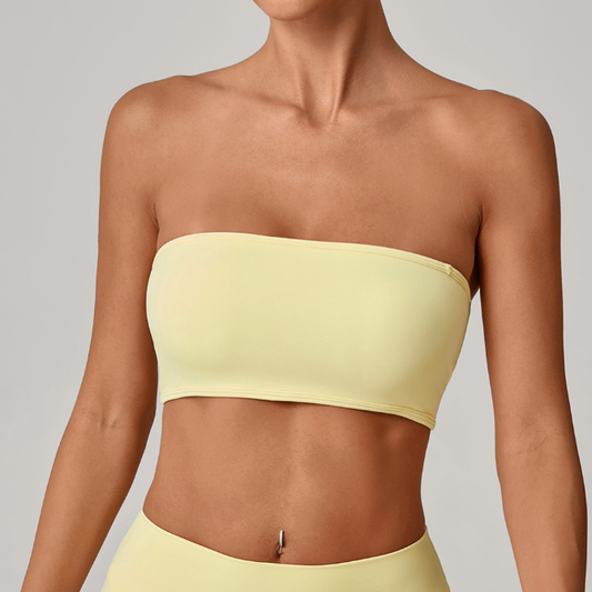 Anti Exposure Tube Top Underwear Base Workout Top Skinny Yoga Clothes One Piece Nude Feel Sports Underwear