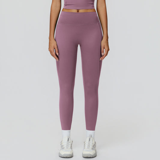 Brushed Yoga Trousers High Waist Pleated Tight Trousers Women Outdoor Running Sports Workout Clothes