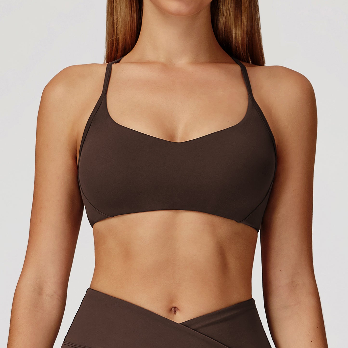 Nude Feel Yoga Bra Y Shaped Beauty Back High Grade Sports Underwear Running Fitness Sports Bra Women