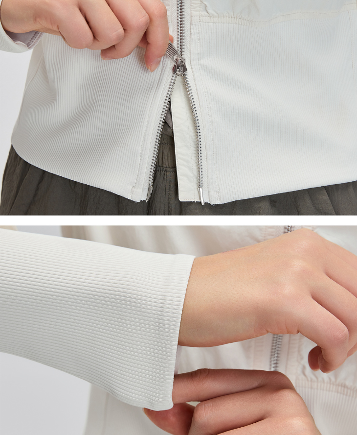 Pleated Waist Tight Slimming Short Jacket Windproof Zipper Coat Women Casual Hooded Cardigan Sports Jacket