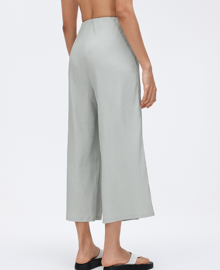 High Waist Workout Pants Ladies Loose All Match Wide Leg Pants Small Casual Straight-Leg Cropped Pants