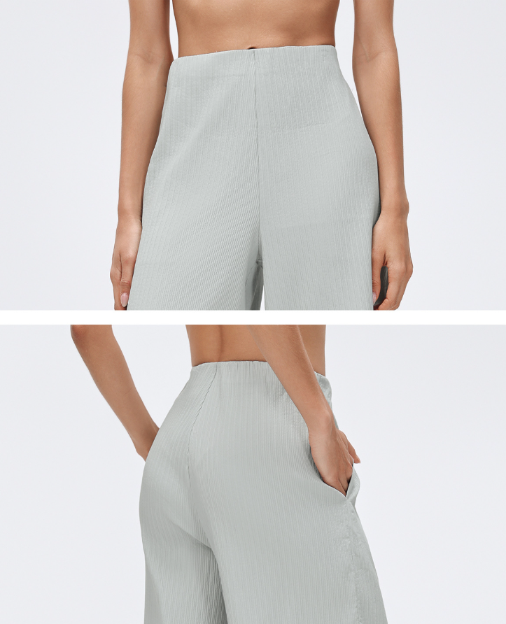 High Waist Workout Pants Ladies Loose All Match Wide Leg Pants Small Casual Straight-Leg Cropped Pants
