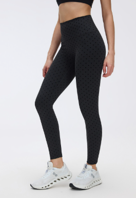 Big Brand Same Cute Black Polka Dot Yoga Leggings Women Stand up Collar Jacket Slim Fit Figure Flattering Sports Two Piece Sets