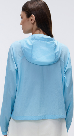 Outdoor Lightweight Sun Protection Hooded Top Waterproof Cardigan Long Sleeve Breathable Loose Sports Jacket Women