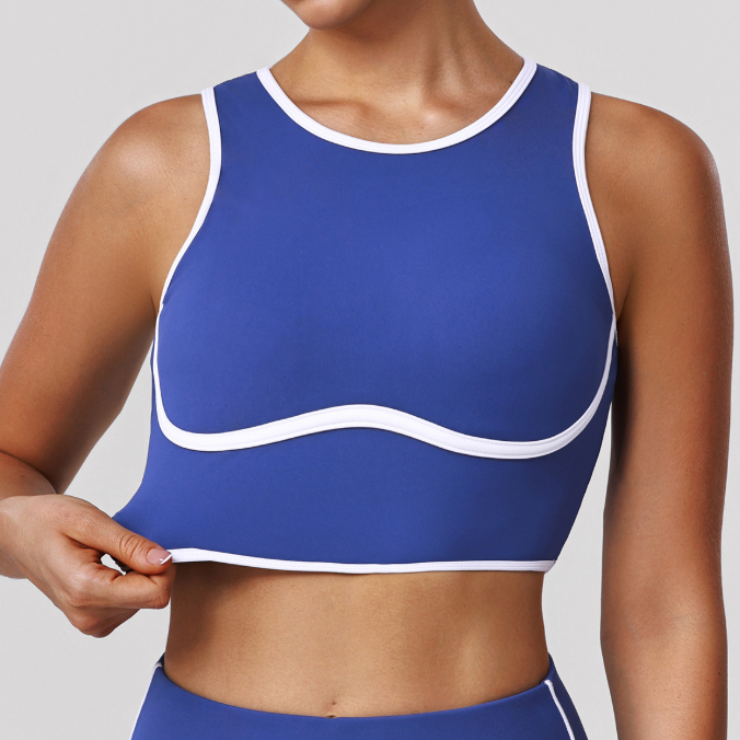 Sports Wireless Underwear Contrast Color Beauty Back Fitness Vest with Pad Shockproof Running Yoga Bra