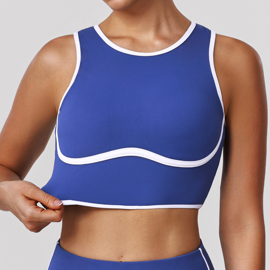 Sports Wireless Underwear Contrast Color Beauty Back Fitness Vest with Pad Shockproof Running Yoga Bra