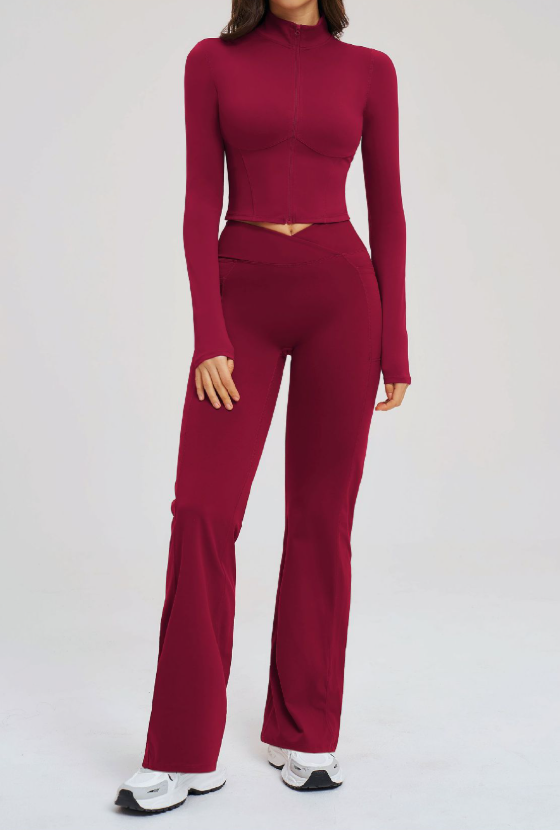 Sports Workout Clothes Naked Women Sense Zipper Casual Outdoor Fitness Running Sports Two Piece Sets