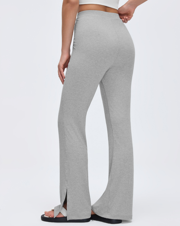 Stone Washed Rib Yoga Pants Women Loose Drooping Slimming Wide Leg Pants Slightly Split Exercise Workout Pants