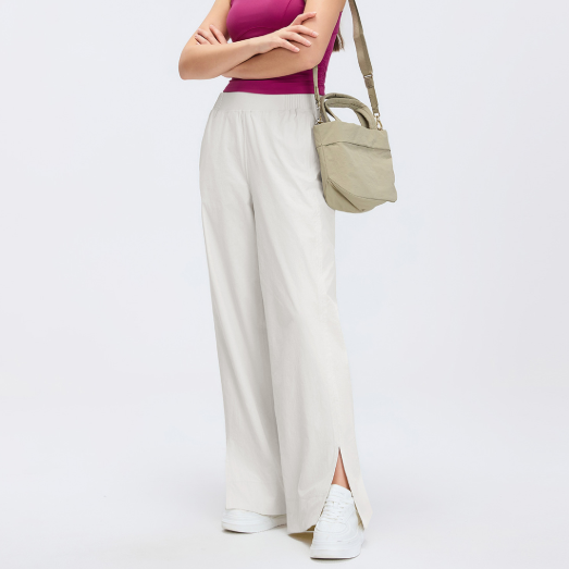 High Waist Straight Exercise Casual Pants Women Spring Summer Loose Slimming Solid Color All Matching Office Wide Leg Pants