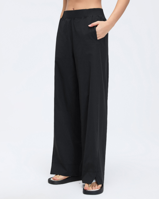 High Waist Straight Exercise Casual Pants Women Spring Summer Loose Slimming Solid Color All Matching Office Wide Leg Pants