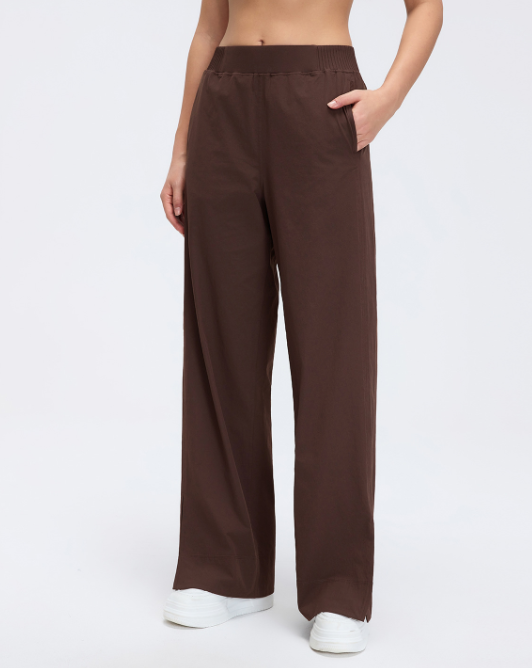 High Waist Straight Exercise Casual Pants Women Spring Summer Loose Slimming Solid Color All Matching Office Wide Leg Pants