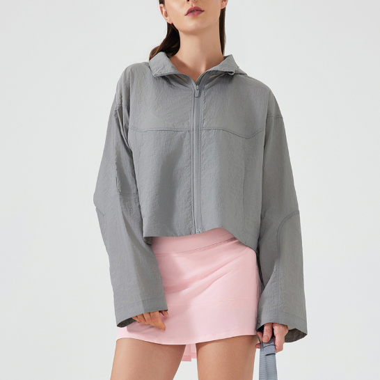Short Summer Hidden Anorak Women Waterproof Lightweight Quick Drying Breathable Outdoor Sports Jacket