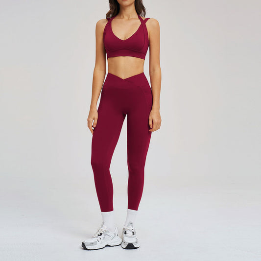Nude Feel High Grade Yoga Tight Back Yoga Clothes Casual Running Sports Set