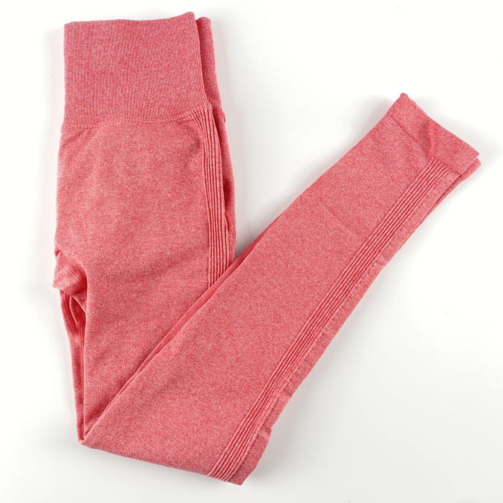 Seamless Knitted Hip-Lifting Moisture Wicking Yoga Pants Exercise Workout Pants Sexy Hip-Showing Women Tight Leggings