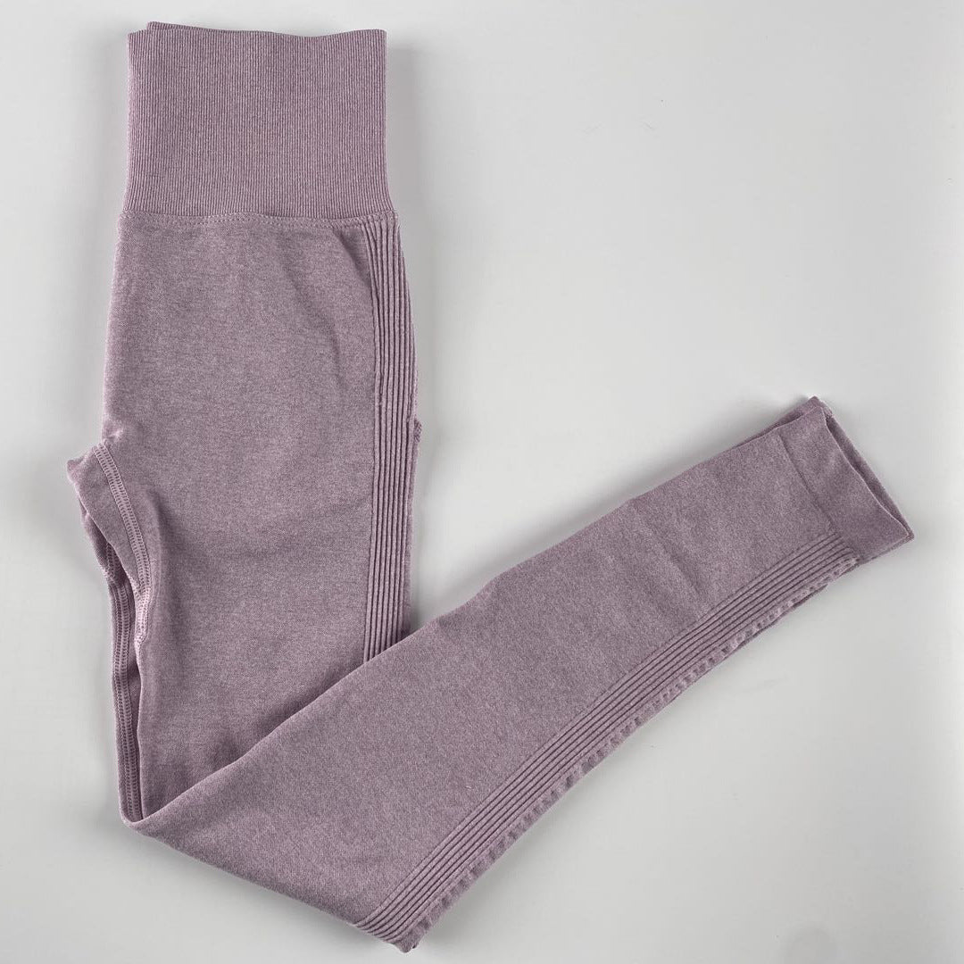 Seamless Knitted Hip-Lifting Moisture Wicking Yoga Pants Exercise Workout Pants Sexy Hip-Showing Women Tight Leggings