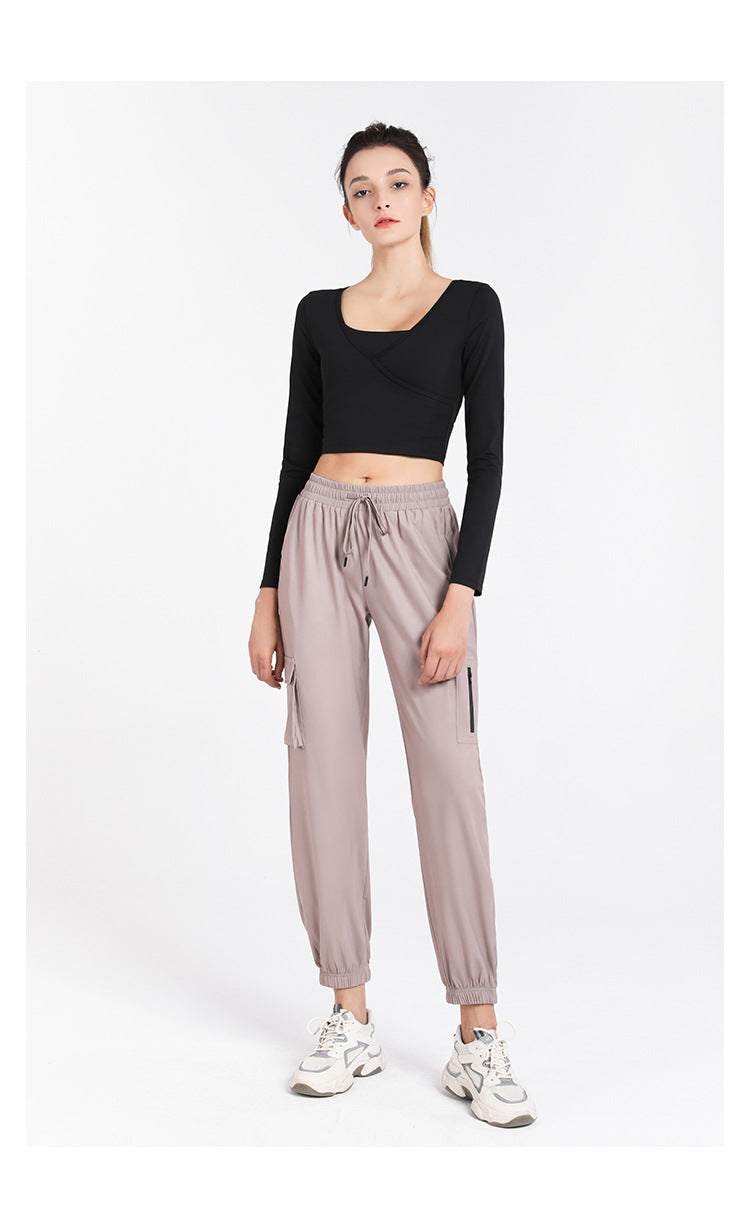 Autumn Winter Sports Trousers Women Straight Loose Breathable Skinny Pants Professional Running Quick-Drying Workout Training Pants