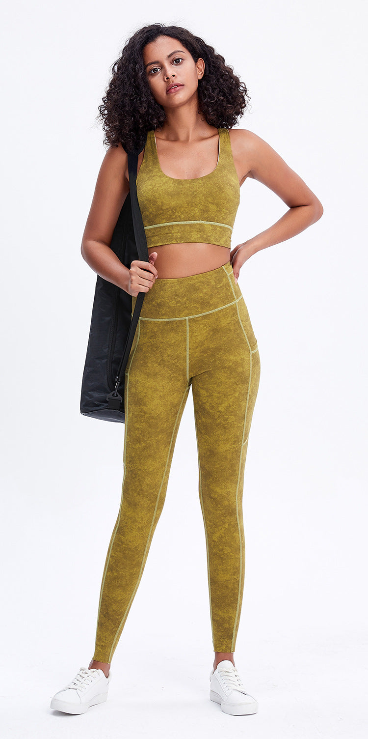 Nude Feel Pocket Sports Tights High Waist Hip Lift Running Stretch Fitness Quick Drying Yoga Pants Women