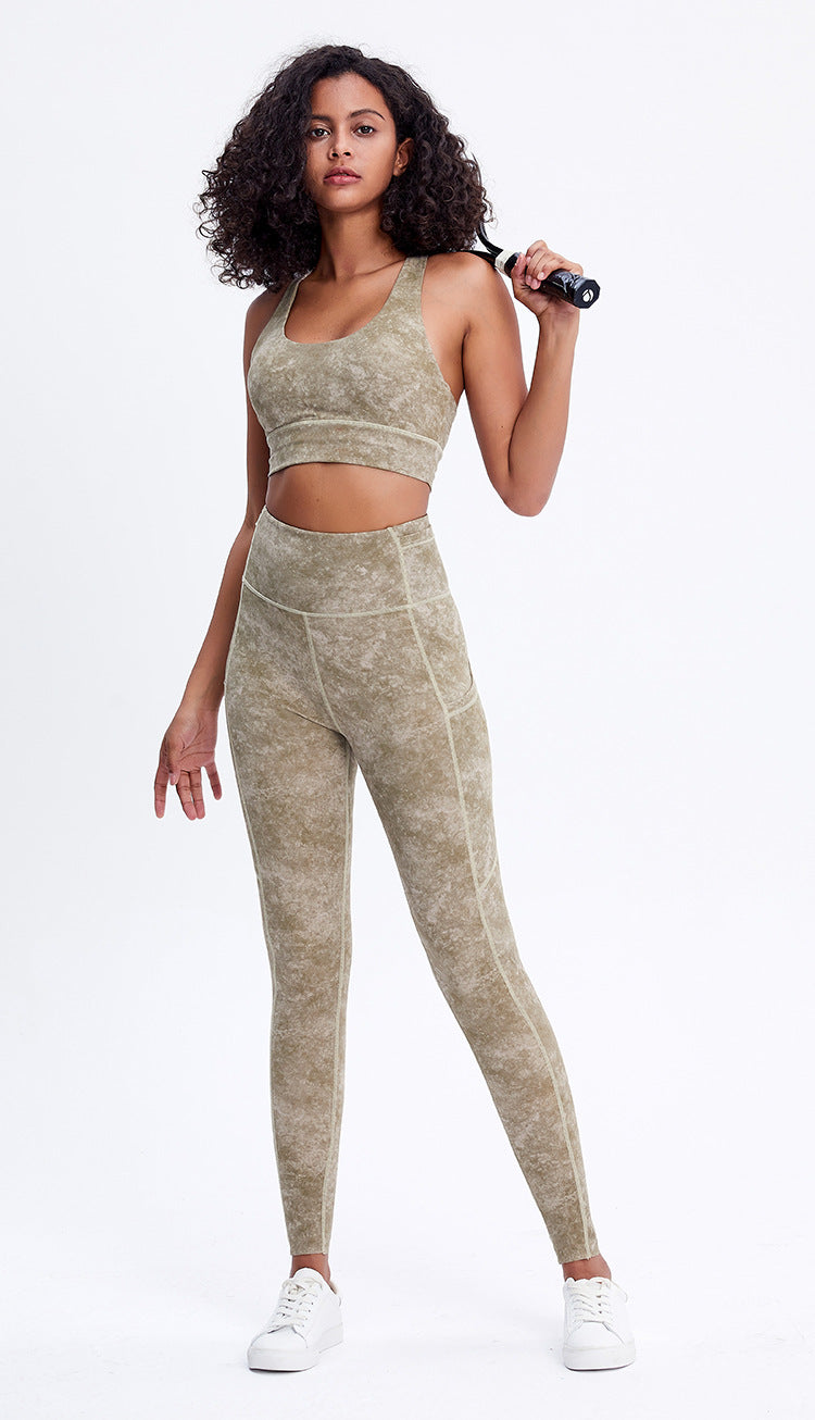 Nude Feel Pocket Sports Tights High Waist Hip Lift Running Stretch Fitness Quick Drying Yoga Pants Women