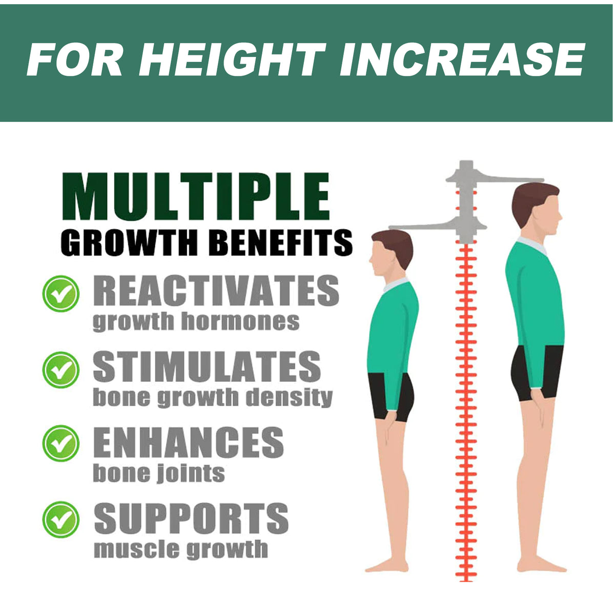 Body Enhancement Supplements, Enhance Body Energy For Adults And Children Body Height And Length Care Agent