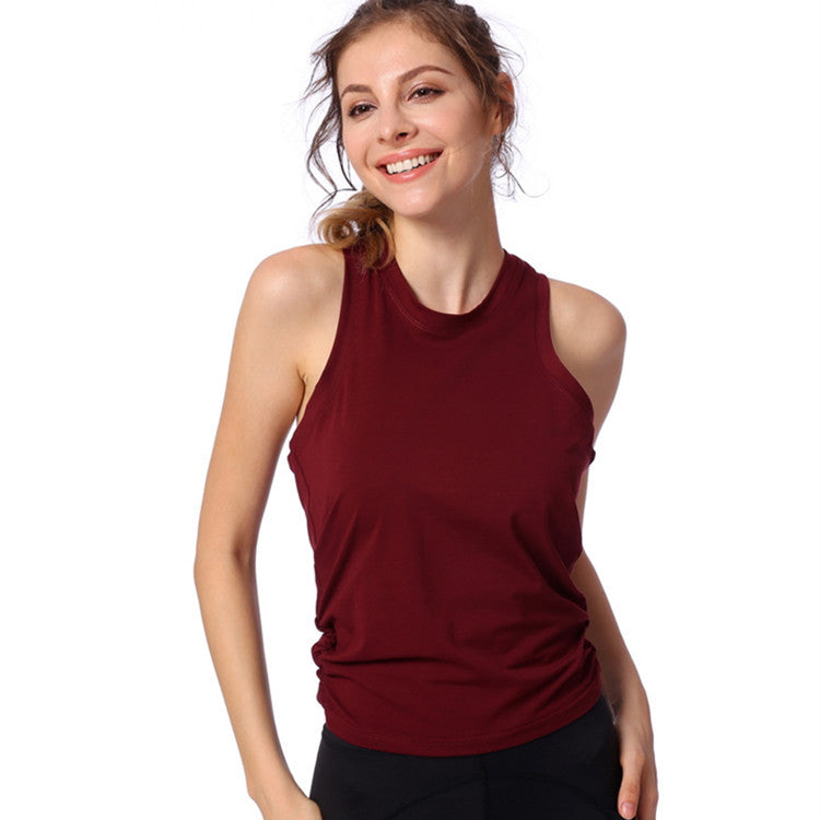 Summer Sports Vest Women Running Fitness Top Beauty Back Training Yoga Clothes Vest Without Chest Pad