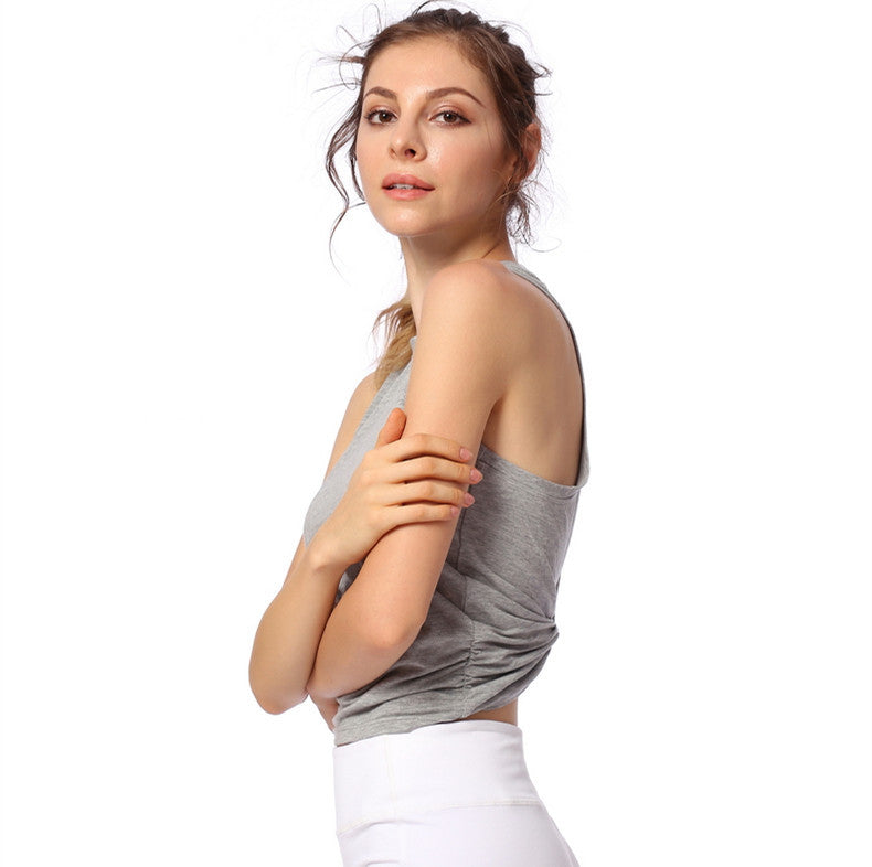 Summer Sports Vest Women Running Fitness Top Beauty Back Training Yoga Clothes Vest Without Chest Pad