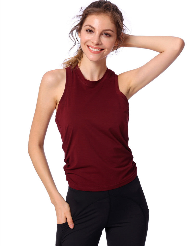 Summer Sports Vest Women Running Fitness Top Beauty Back Training Yoga Clothes Vest Without Chest Pad