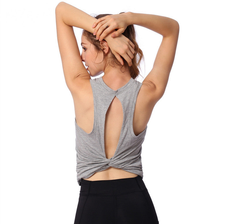 Summer Sports Vest Women Running Fitness Top Beauty Back Training Yoga Clothes Vest Without Chest Pad