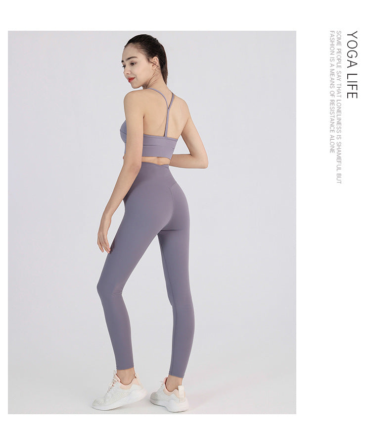 Yoga Pants Naked Women Seamless Outer Wear Professional Sports Running Tights Brushed High Waist Hip Lift Fitness Pants