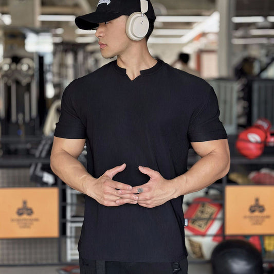 Summer high-end texture quick drying fitness exercise short T