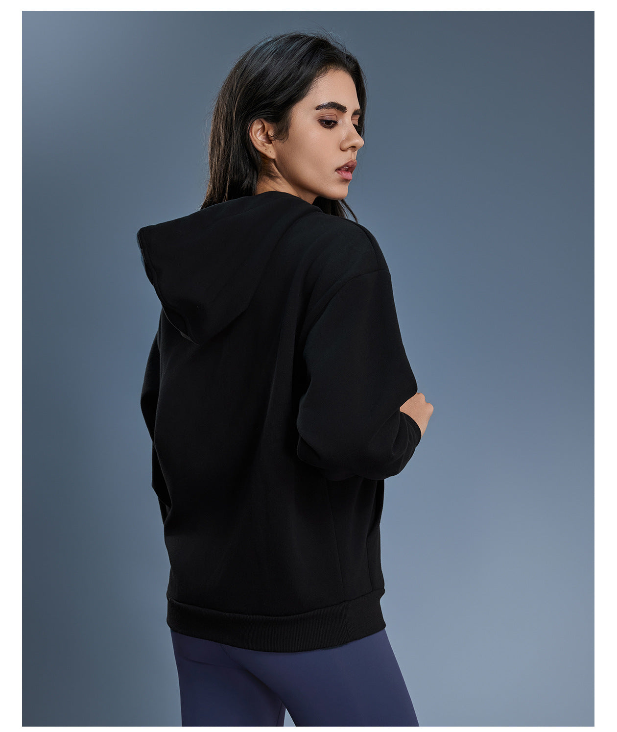 Autumn Winter Hooded Sweatshirt Women Windproof Warm Loose Slimming Casual Zipper Cardigan Outerwear