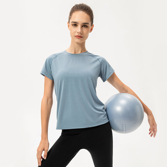 Women Summer Ice Feeling Quick Drying Yoga Short Sleeve Loose Casual Running Exercise T shirt Breathable Fitness Short Sleeve