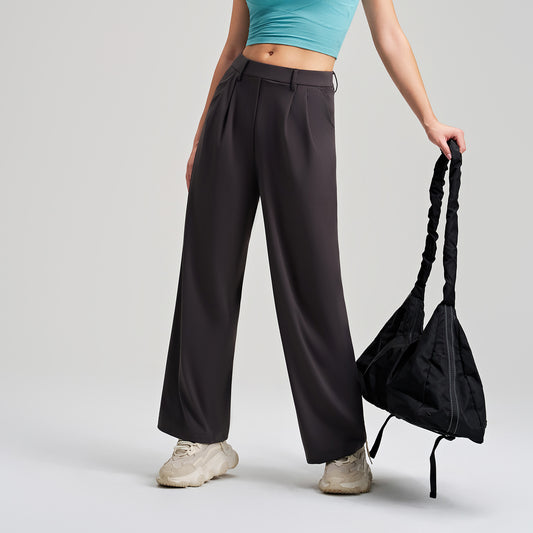 Classic Slimming Embellished Wide Leg Pants High Waist Pants Loose Drooping Sports Straight Pants Office Casual Work Pant
