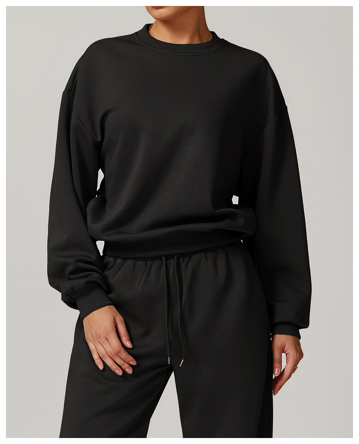 Spring Crew Neck Casual Women Sweater Sports Loose Long Sleeve High Sense Sweater Tops