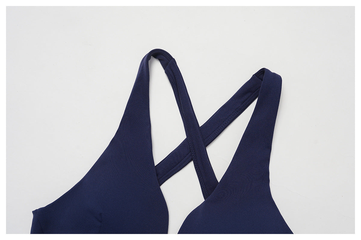 Nude Feel Yoga Bra Cross Beauty Back High Sense Sports Bra Women Running Workout Exercise Underwear
