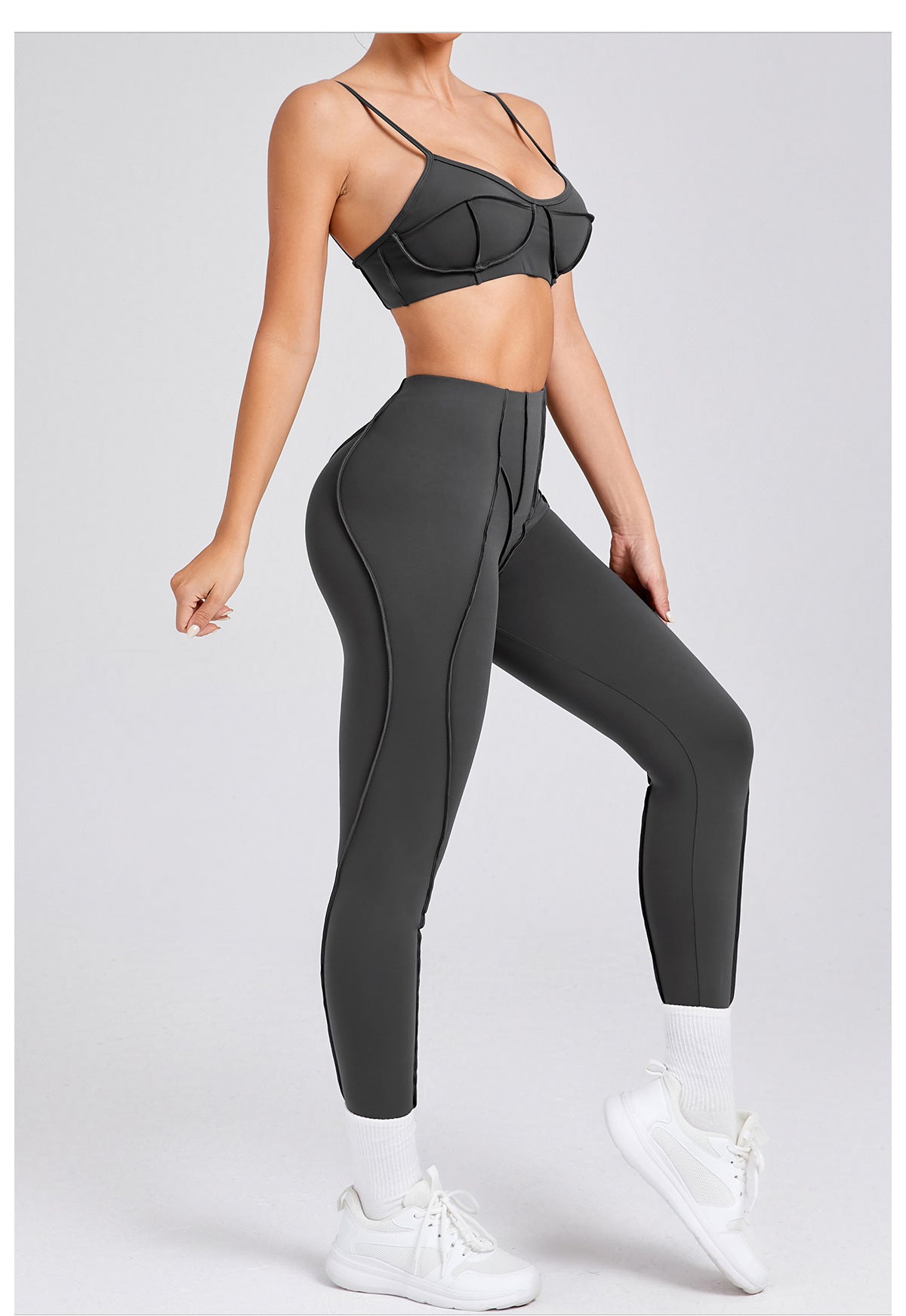 Brushed Skinny Yoga Clothes Body Shaping Sports Yoga Two Piece Sets