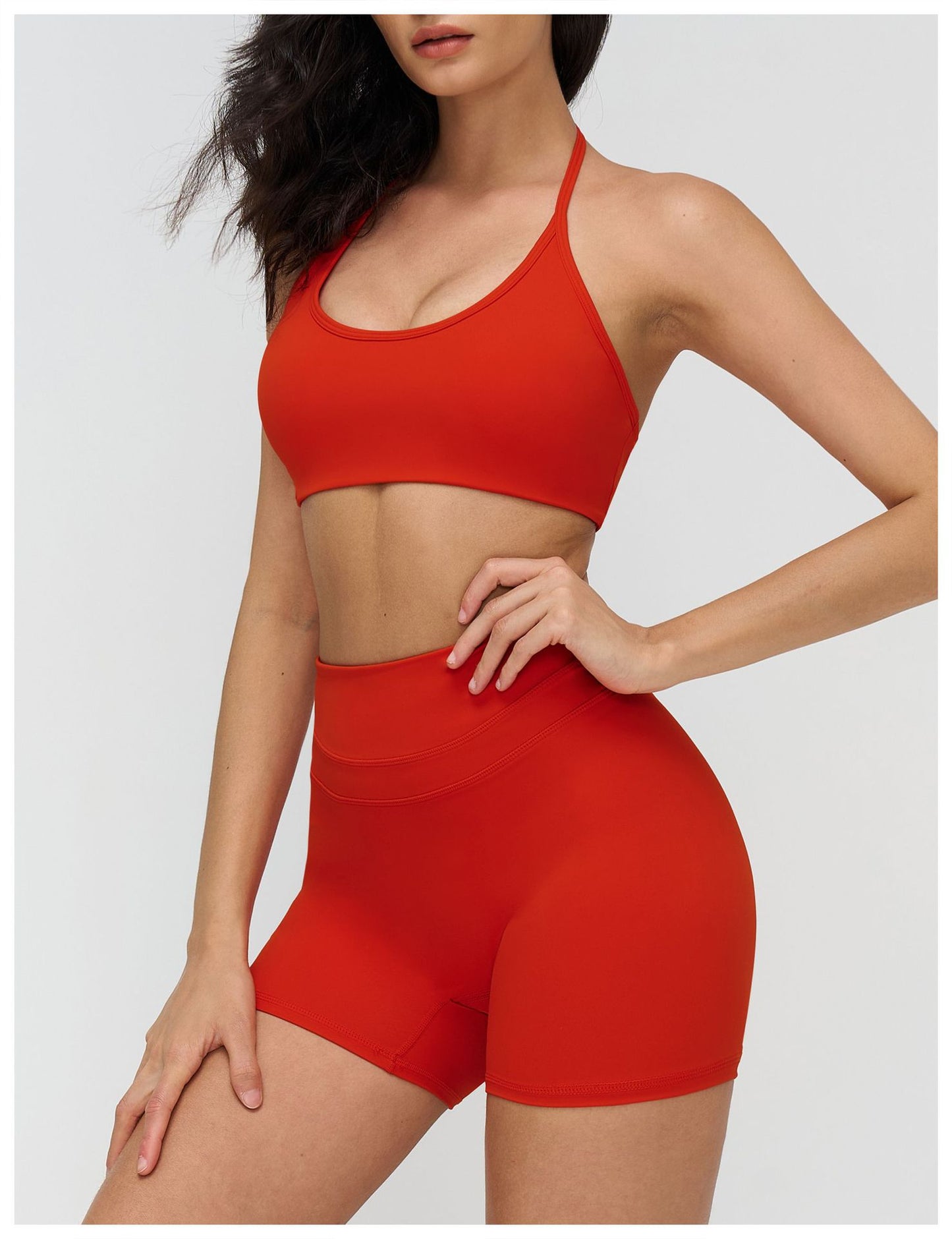 Brushed Yoga Bra Halter Hollow Out Cutout Backless Bra Fitness Running Exercise Underwear Women