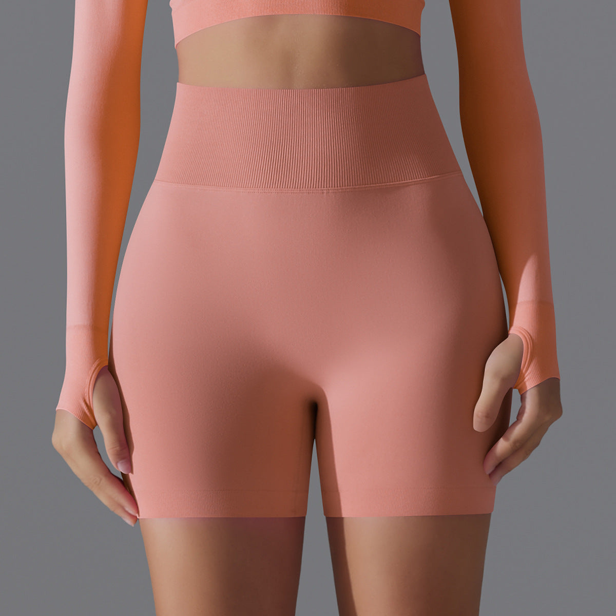 Summer High Waist Hip Lift Fitness Pants Women Sports Belly Contracting Cycling Tights Peach Hip Yoga Short