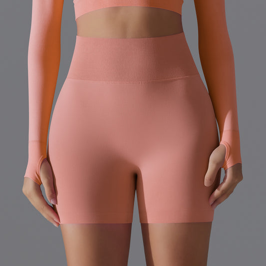 Summer High Waist Hip Lift Fitness Pants Women Sports Belly Contracting Cycling Tights Peach Hip Yoga Short