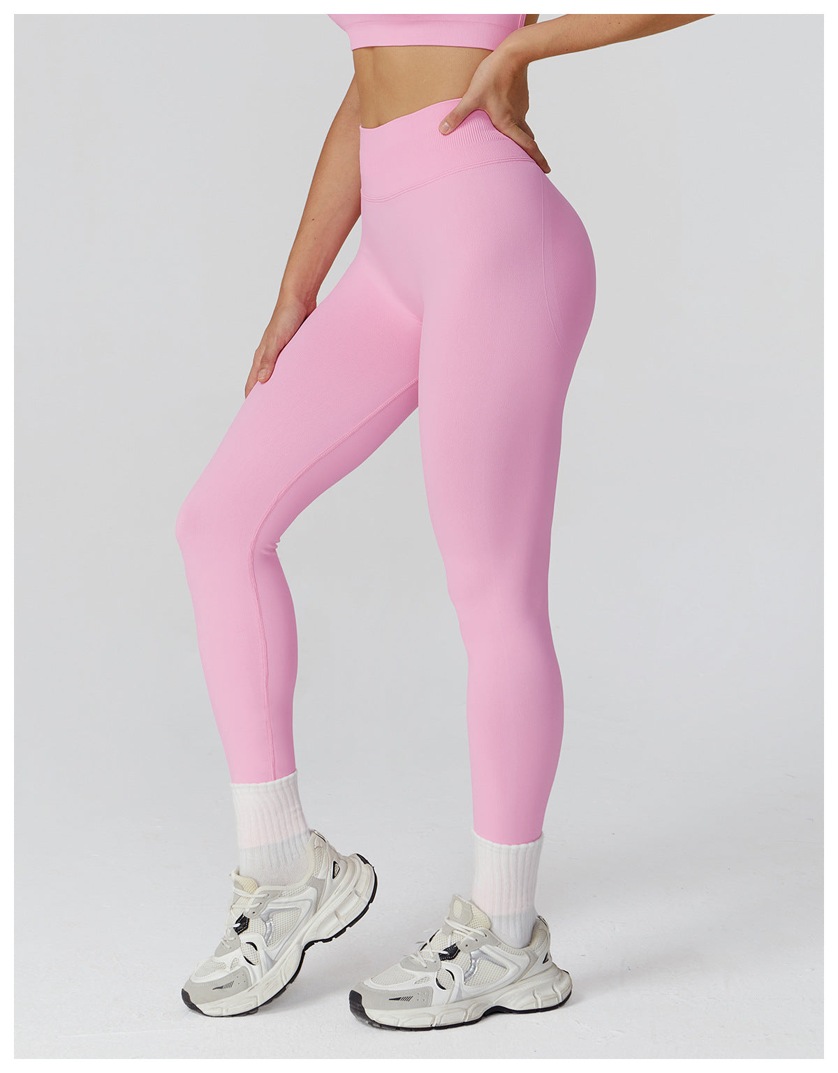 Seamless Tight Yoga Trousers High Waist Pleated Peach Hip Sports Trousers Outdoor Running Fitness Clothes