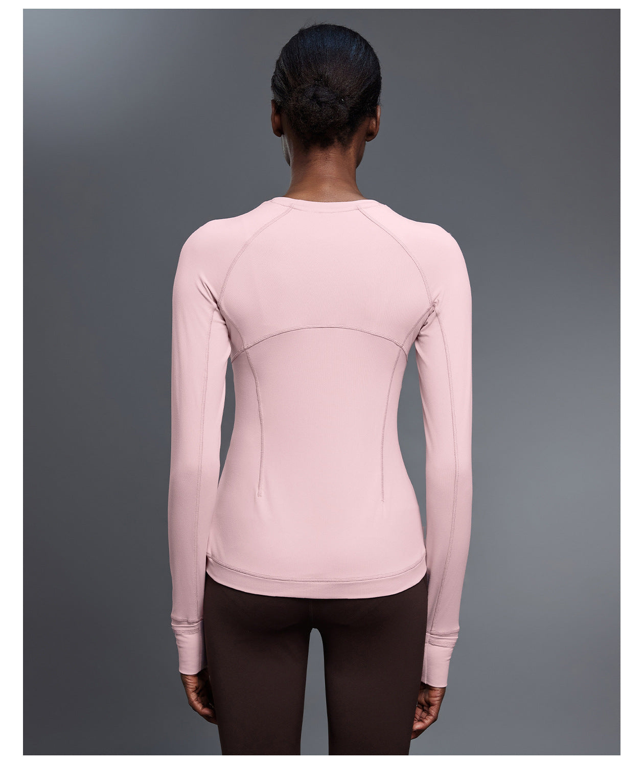 Round Neck Exercise T shirt Women Stretch Tight Long Sleeve Yoga Wear Running Training Workout Clothes Top Autumn
