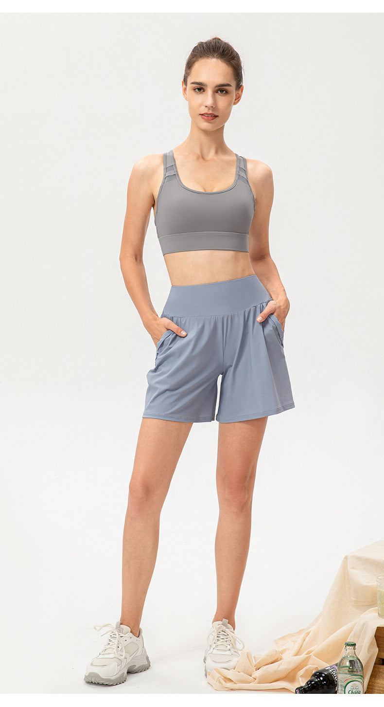 Loose Casual Sports Shorts Women High Waist Slimming A Line Breathable Yoga Fitness Running Shorts