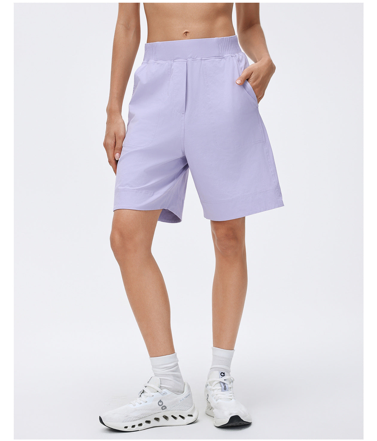 High Waist Casual Cropped Pants Women Lightweight Breathable Sports Running Shorts Loose Straight Fitness Summer