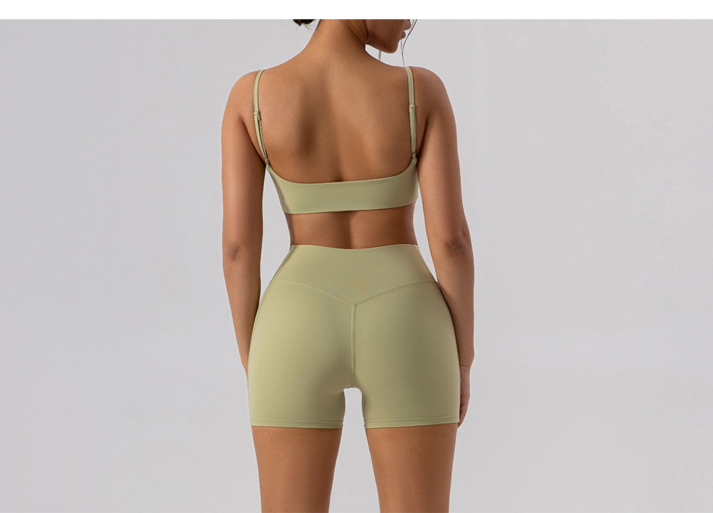 Hip Raise High Waist Yoga Shorts Women Running Slim Fit Sports Shorts Nude Feel Outer Wear Training Belly Contracting Fitness Pants