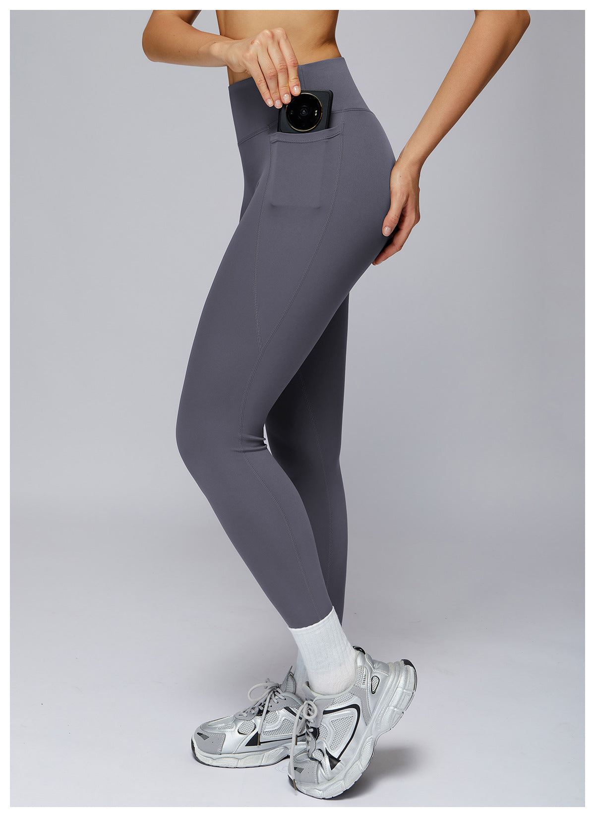 Nude Feel Trousers High Waist Belly Contracting Close Fitting Yoga Pants Outdoor Running Exercise Workout Pants Women