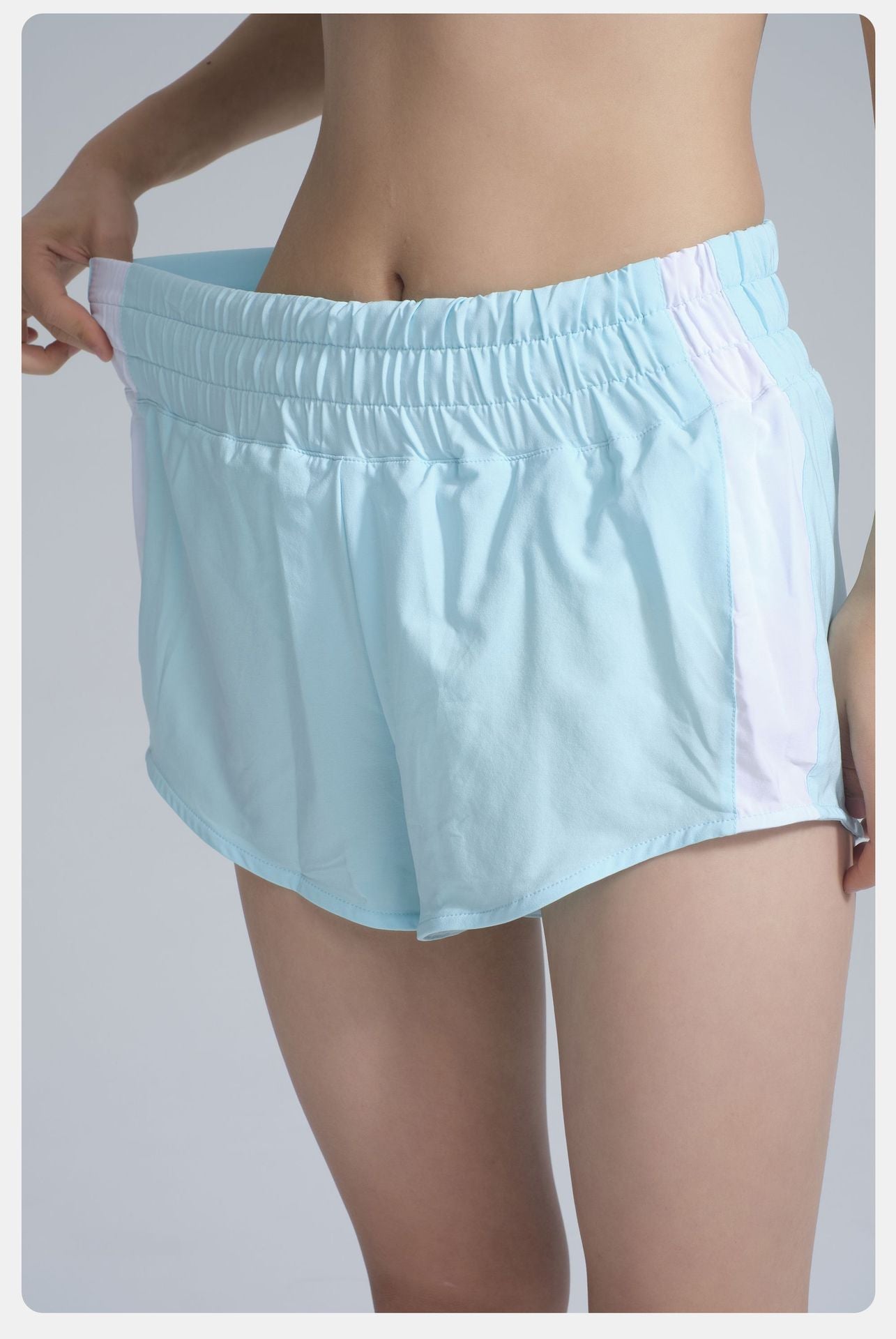 High Waist Belly Contracting Sports Shorts Women Summer Back Waist Pocket Running Workout Cropped Pants Loose Casual Breathable Yoga Pants