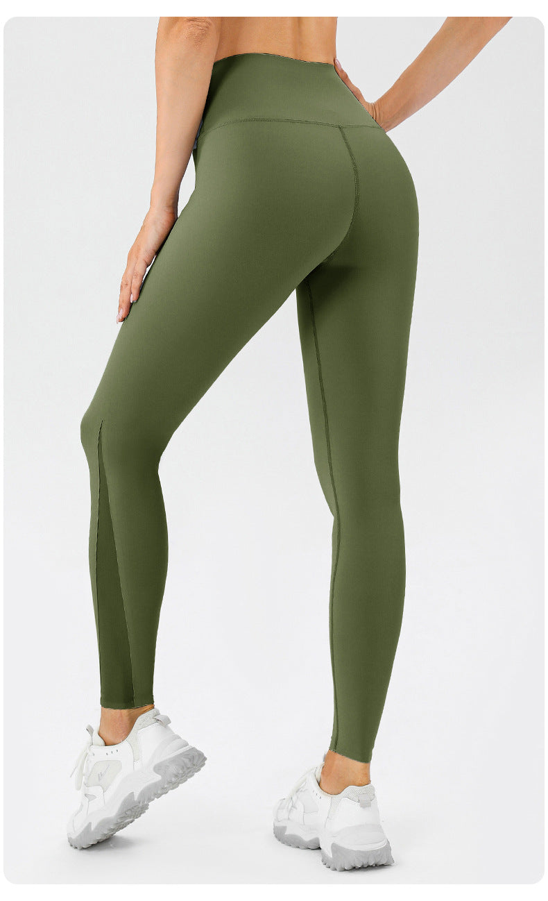 Nude Feel Seamless Fit Yoga Pants High Waist Tight Hip Raise Fitness Pants Quick Drying Running Exercise Pants