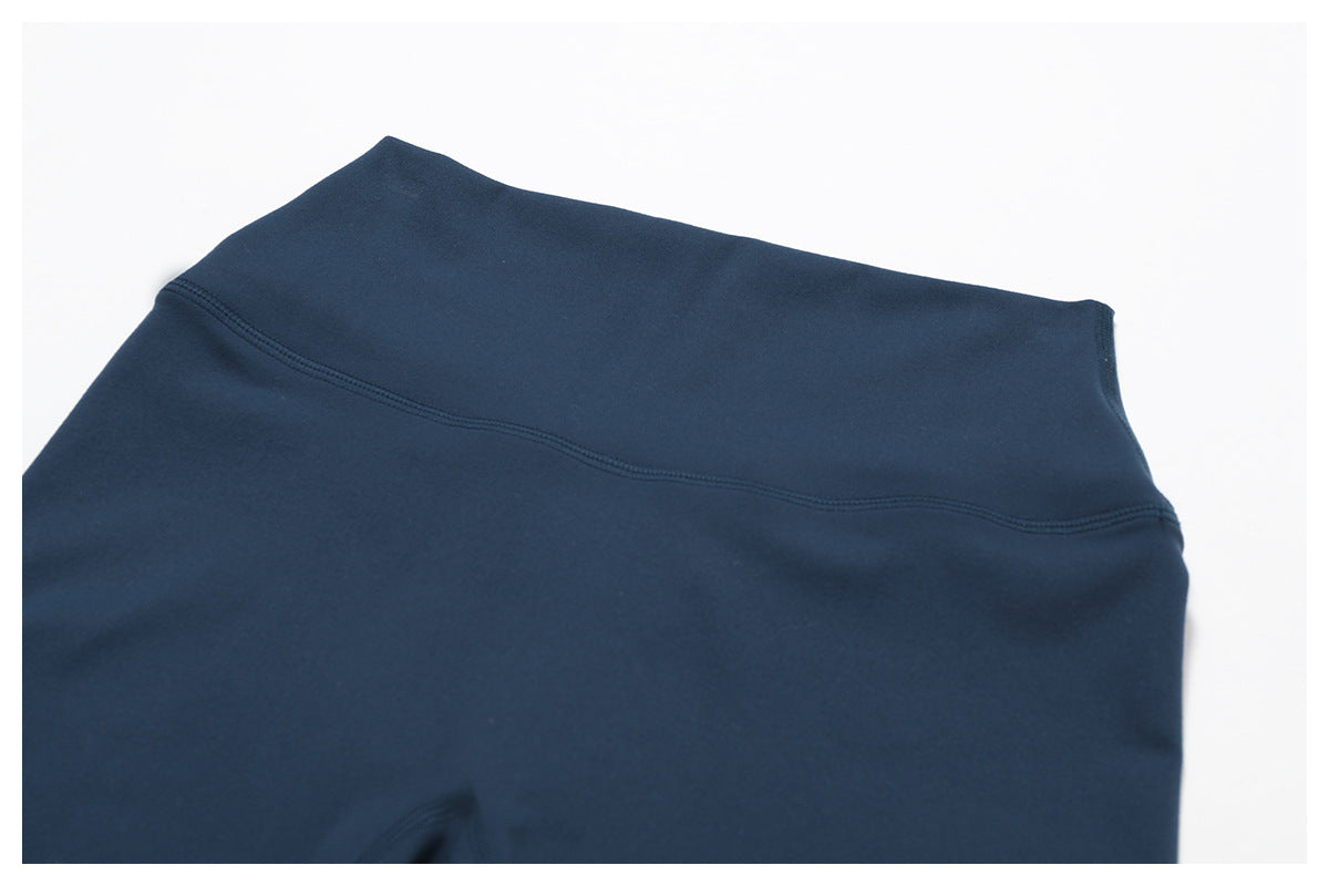 Brushed Tight Yoga Shorts Women High Waist Belly Contracting Fitness Pants Hip Lifting Running Exercise Shorts