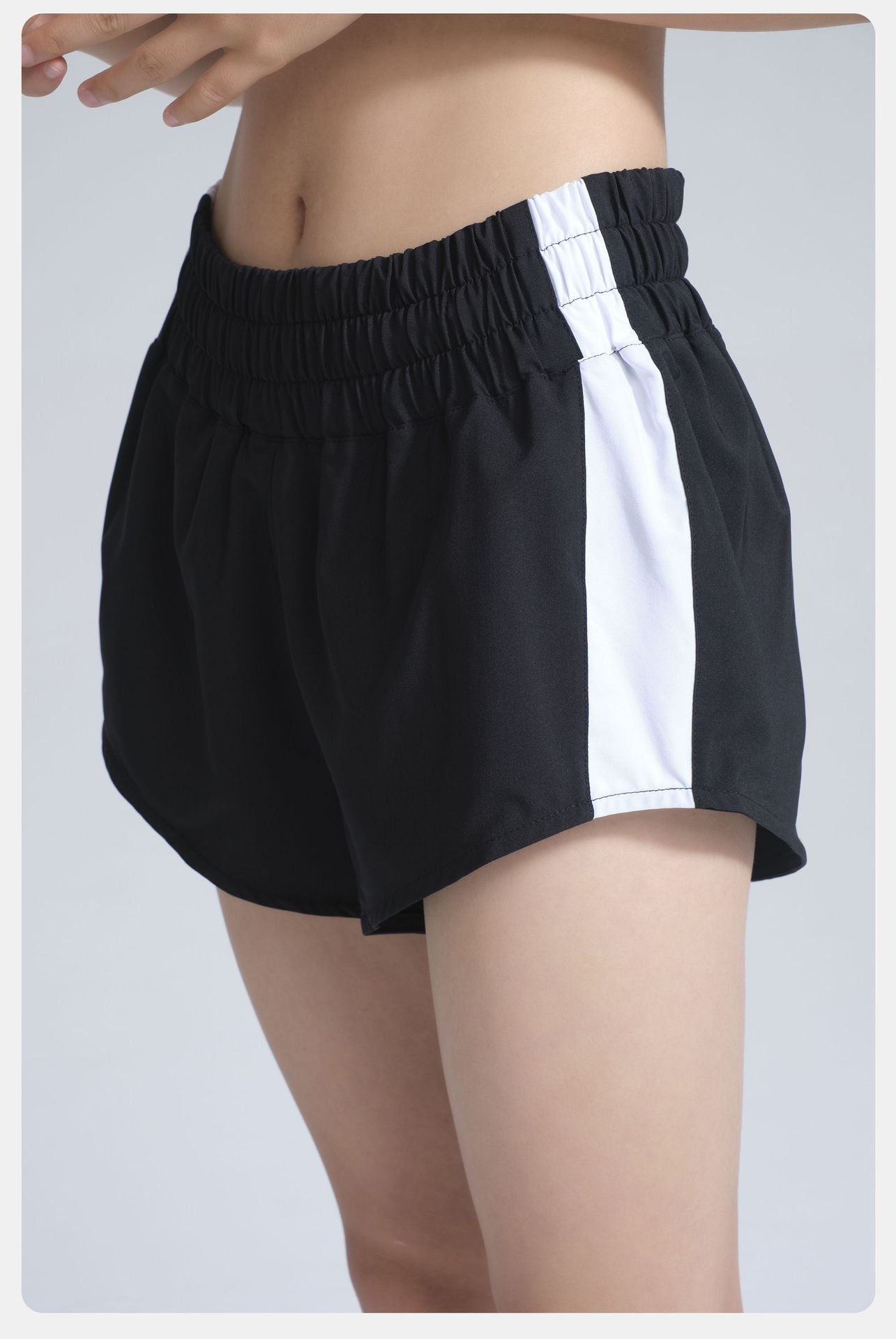 High Waist Belly Contracting Sports Shorts Women Summer Back Waist Pocket Running Workout Cropped Pants Loose Casual Breathable Yoga Pants